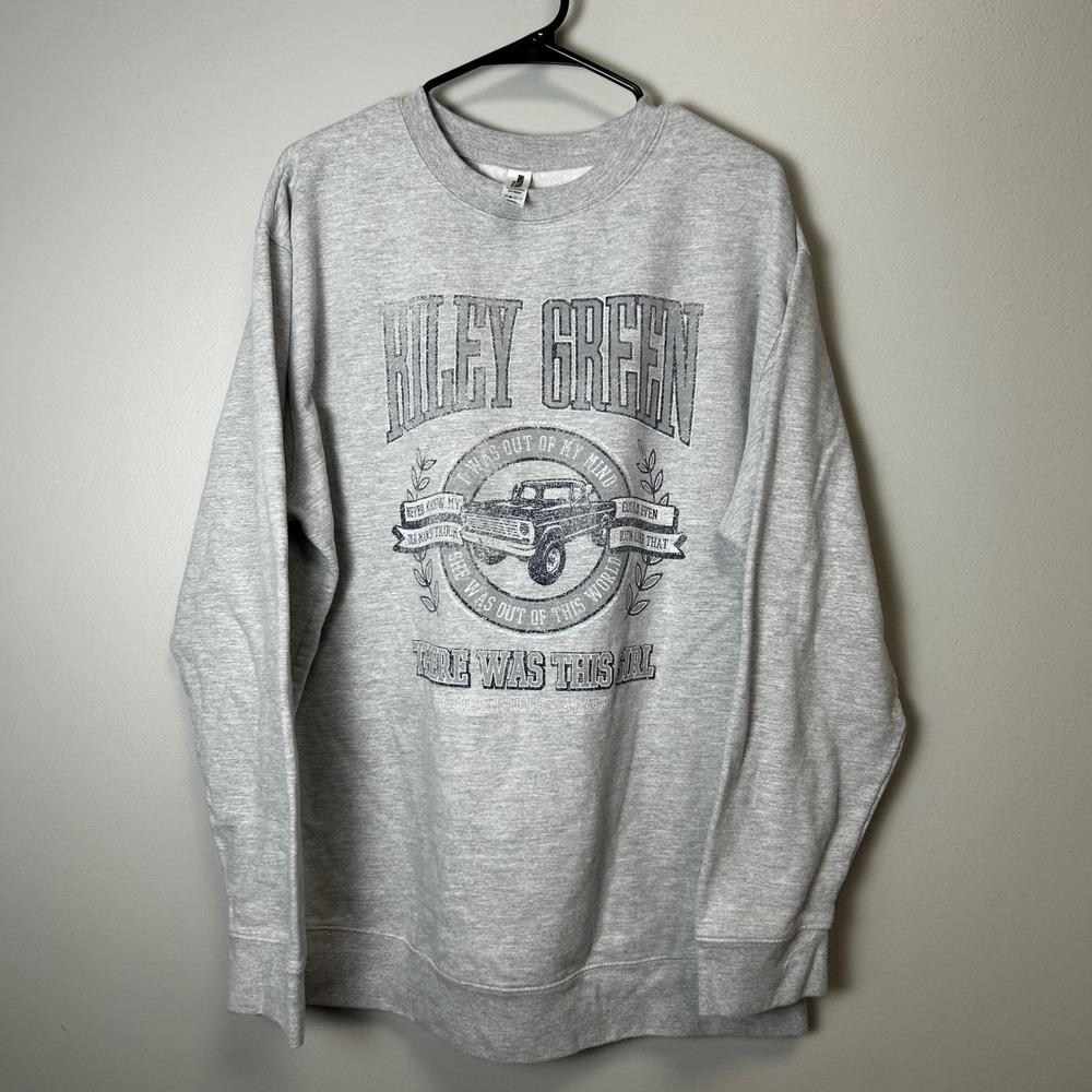 Riley Green There Was This Girl Country Music Tour Sweatshirt Gray Womens XL